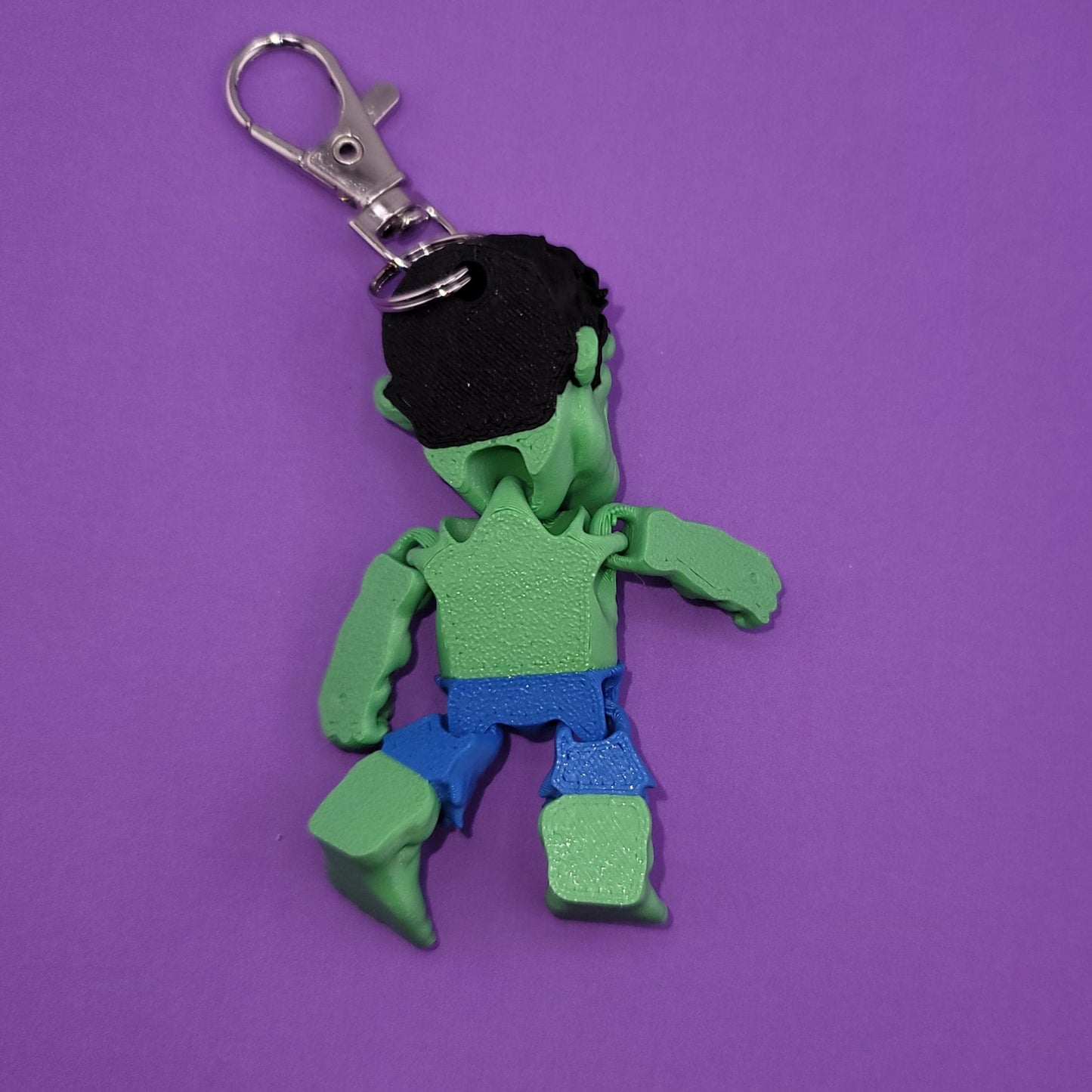 Angry Green Man Jiggly Keychain - One of a Kind, Artist Designed Keychains