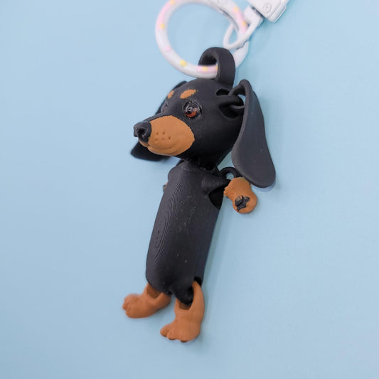 Dachshund Jiggly Keychain - One of a Kind, Original Designs, Unique Charming Keychains