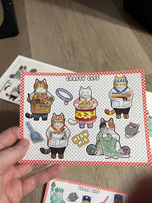 Crafty Cats Waterproof Sticker Sheet – Planner Stickers