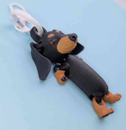 Dachshund Jiggly Keychain - One of a Kind, Original Designs, Unique Charming Keychains