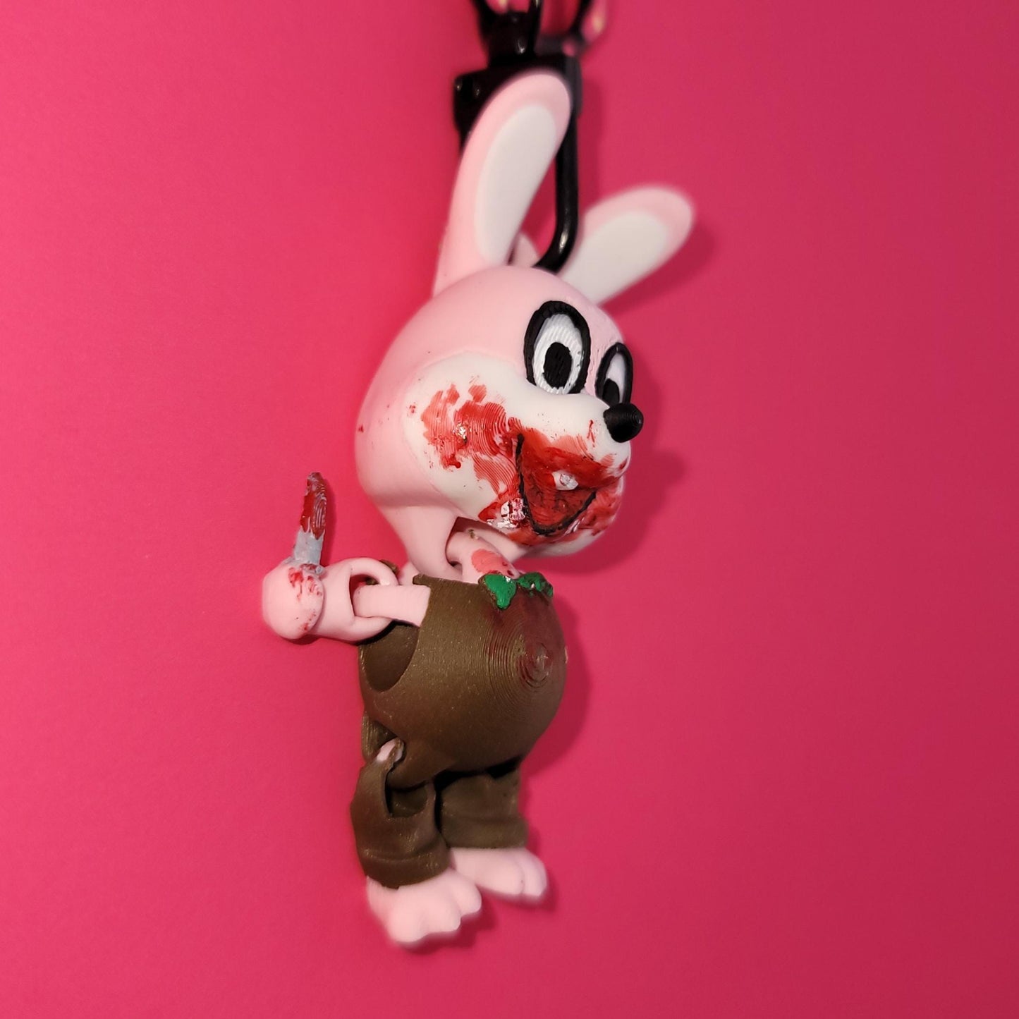 Psycho Rabbit Jiggly Keychain - One of a Kind, Artist Designed Keychains