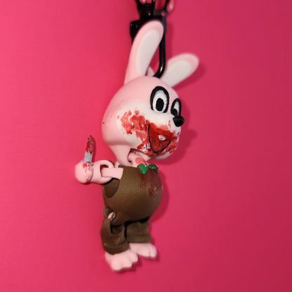 Psycho Rabbit Jiggly Keychain - One of a Kind, Artist Designed Keychains