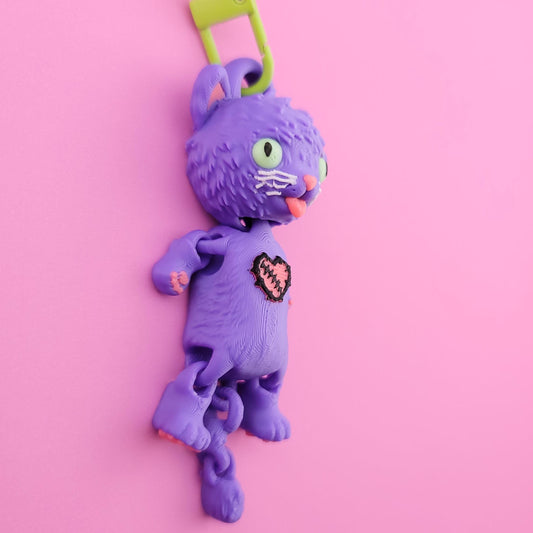 Feral Alleycat Jiggly Keychain - One of a Kind, Artist Designed Keychains