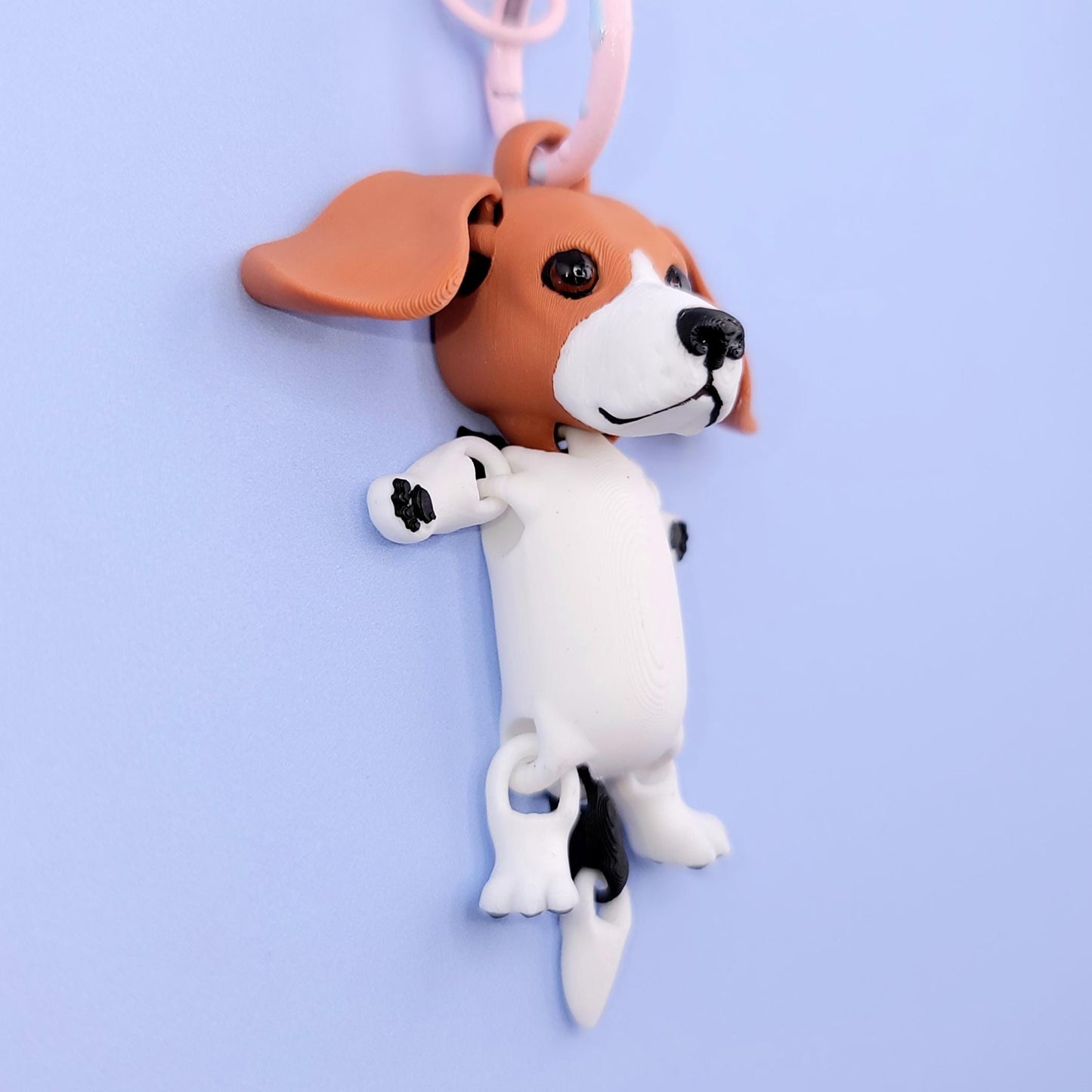 Beagle Jiggly Keychain - One of a Kind, Original Designs, Unique Charming Keychains