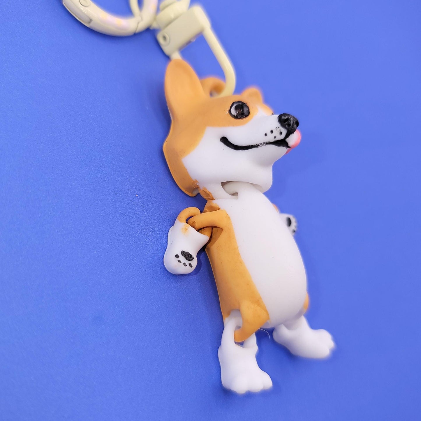 Kooky Corgi Jiggly Keychain - One of a Kind, Original Designs, Artist Made Keychains