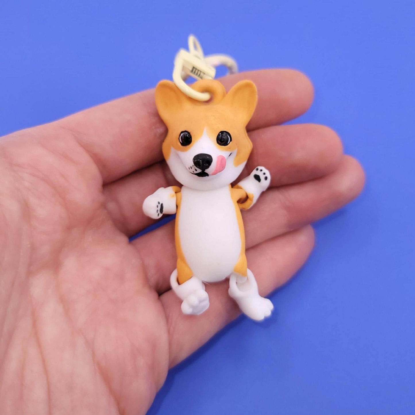 Kooky Corgi Jiggly Keychain - One of a Kind, Original Designs, Artist Made Keychains