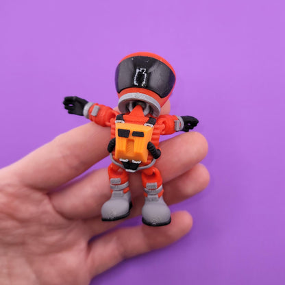 Dave the Astronaut Jiggly Keychain - One of a Kind, Original Designs, Unique Artist Made Keychains