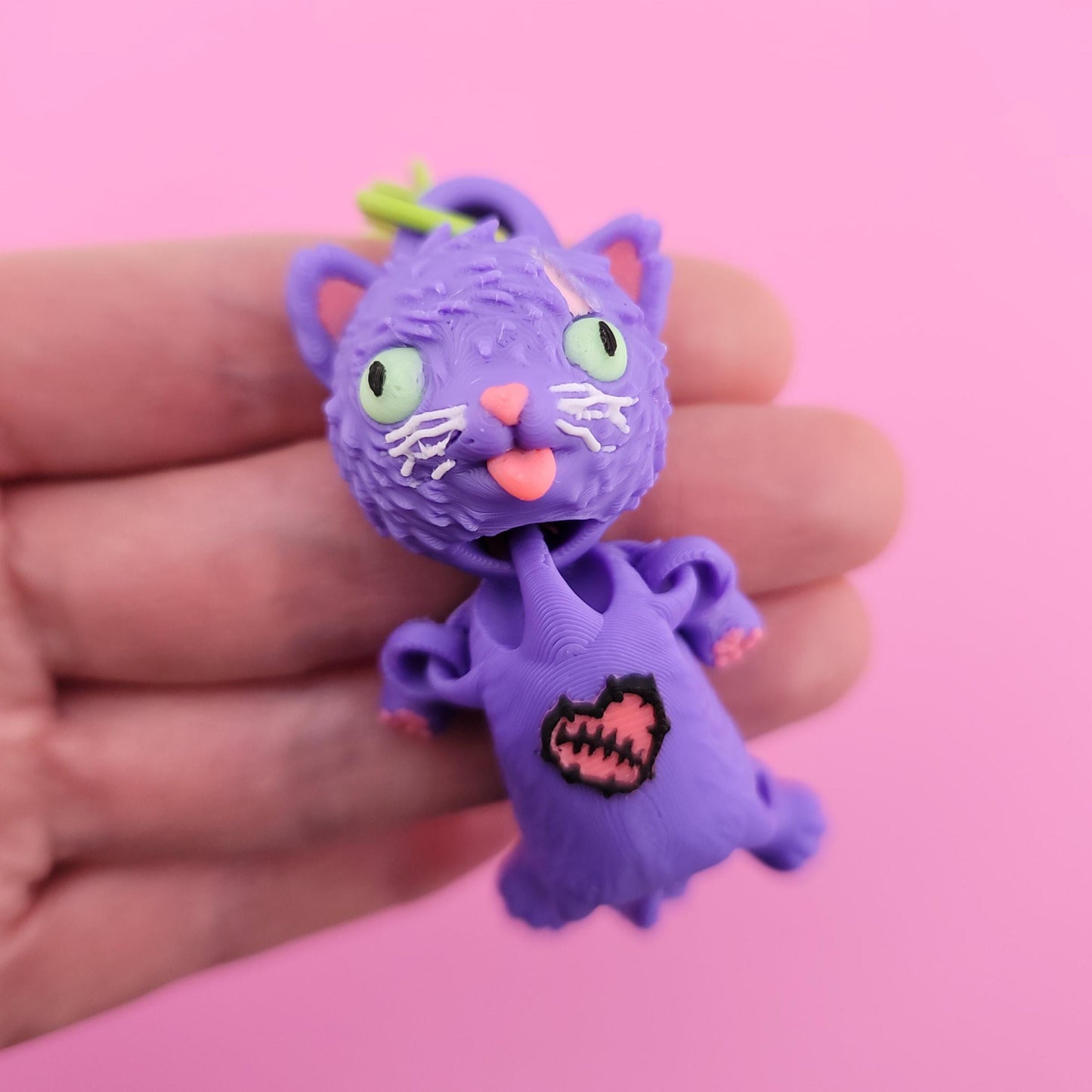 Feral Alleycat Jiggly Keychain - One of a Kind, Artist Designed Keychains