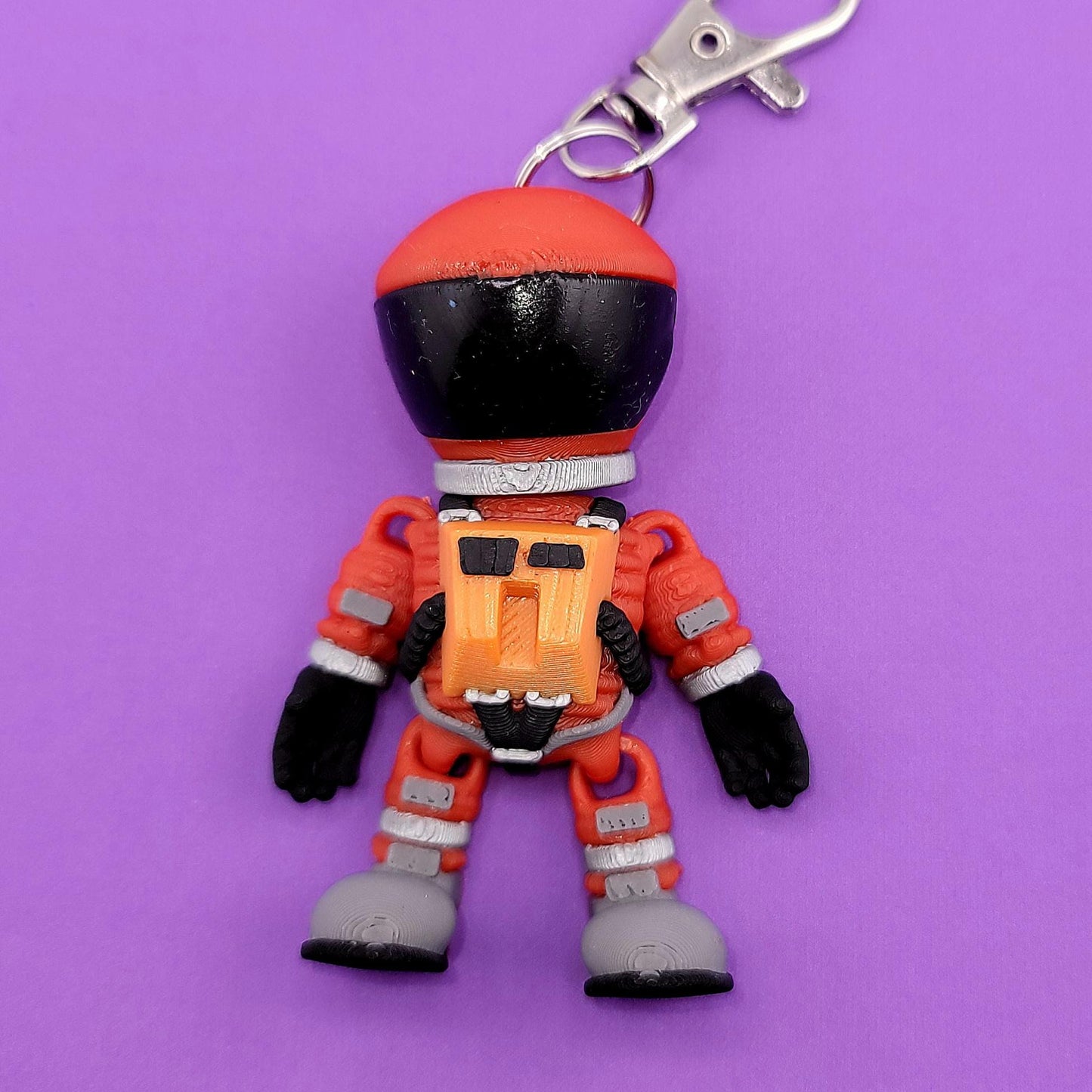 Dave the Astronaut Jiggly Keychain - One of a Kind, Original Designs, Unique Artist Made Keychains
