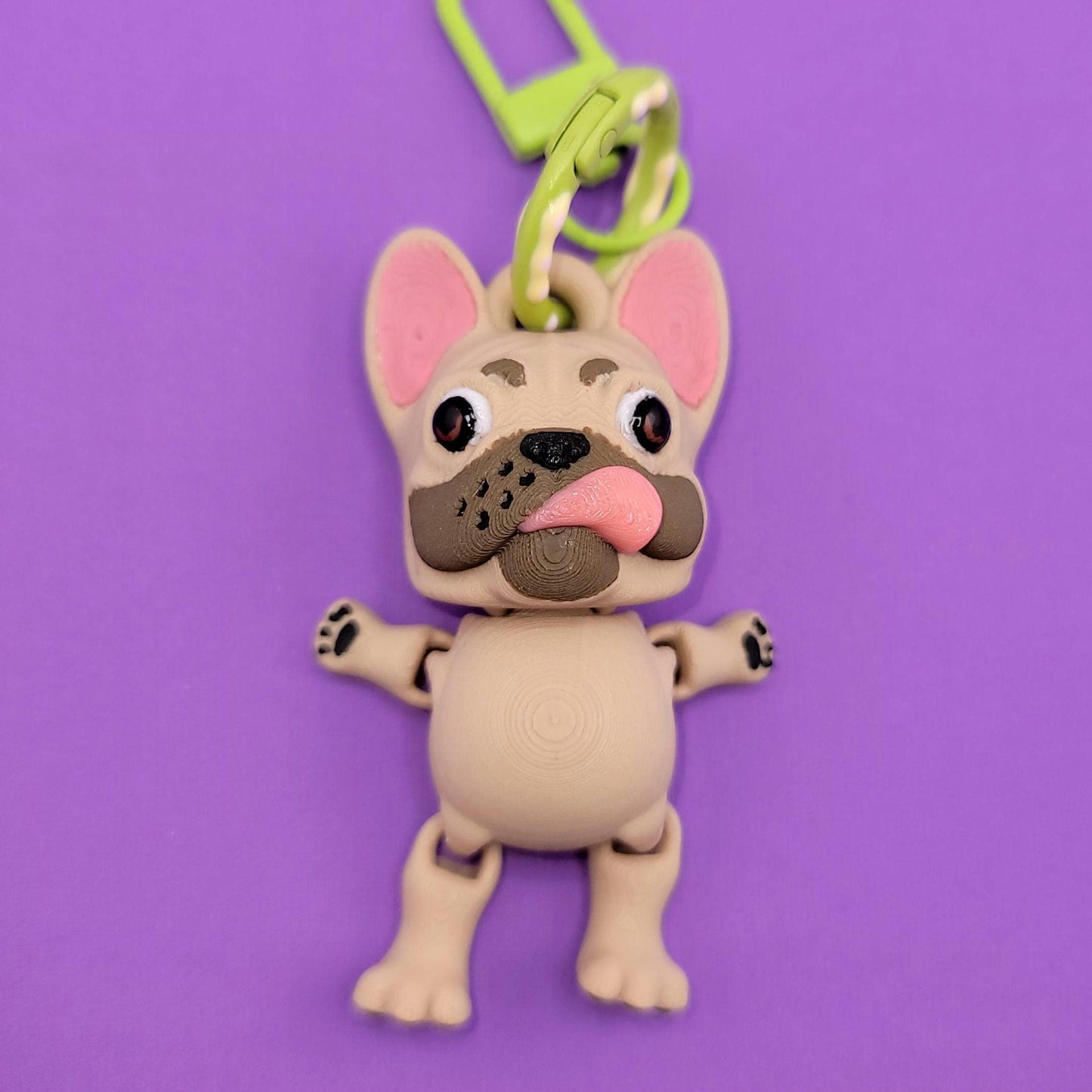 French Bulldog Jiggly Keychain - One of a Kind, Artist Designed Keychains