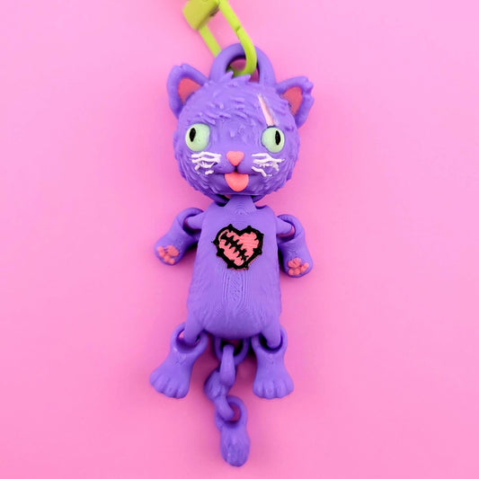 Feral Alleycat Jiggly Keychain - One of a Kind, Artist Designed Keychains