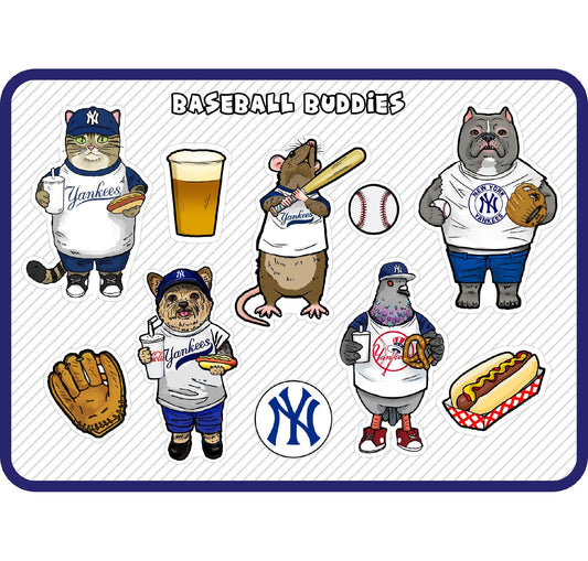 Baseball Buddies Waterproof Sticker Sheet – Animals in Uniform