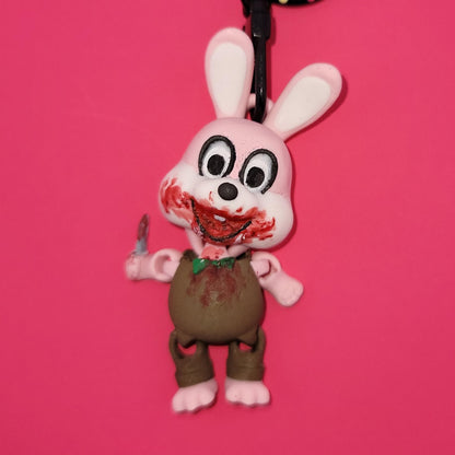 Psycho Rabbit Jiggly Keychain - One of a Kind, Artist Designed Keychains