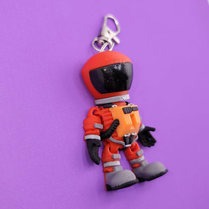 Dave the Astronaut Jiggly Keychain - One of a Kind, Original Designs, Unique Artist Made Keychains