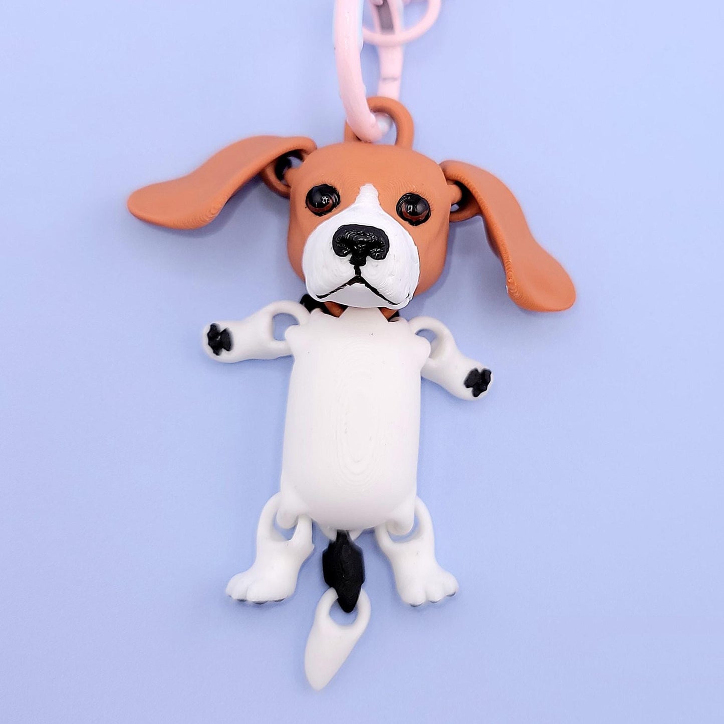 Beagle Jiggly Keychain - One of a Kind, Original Designs, Unique Charming Keychains