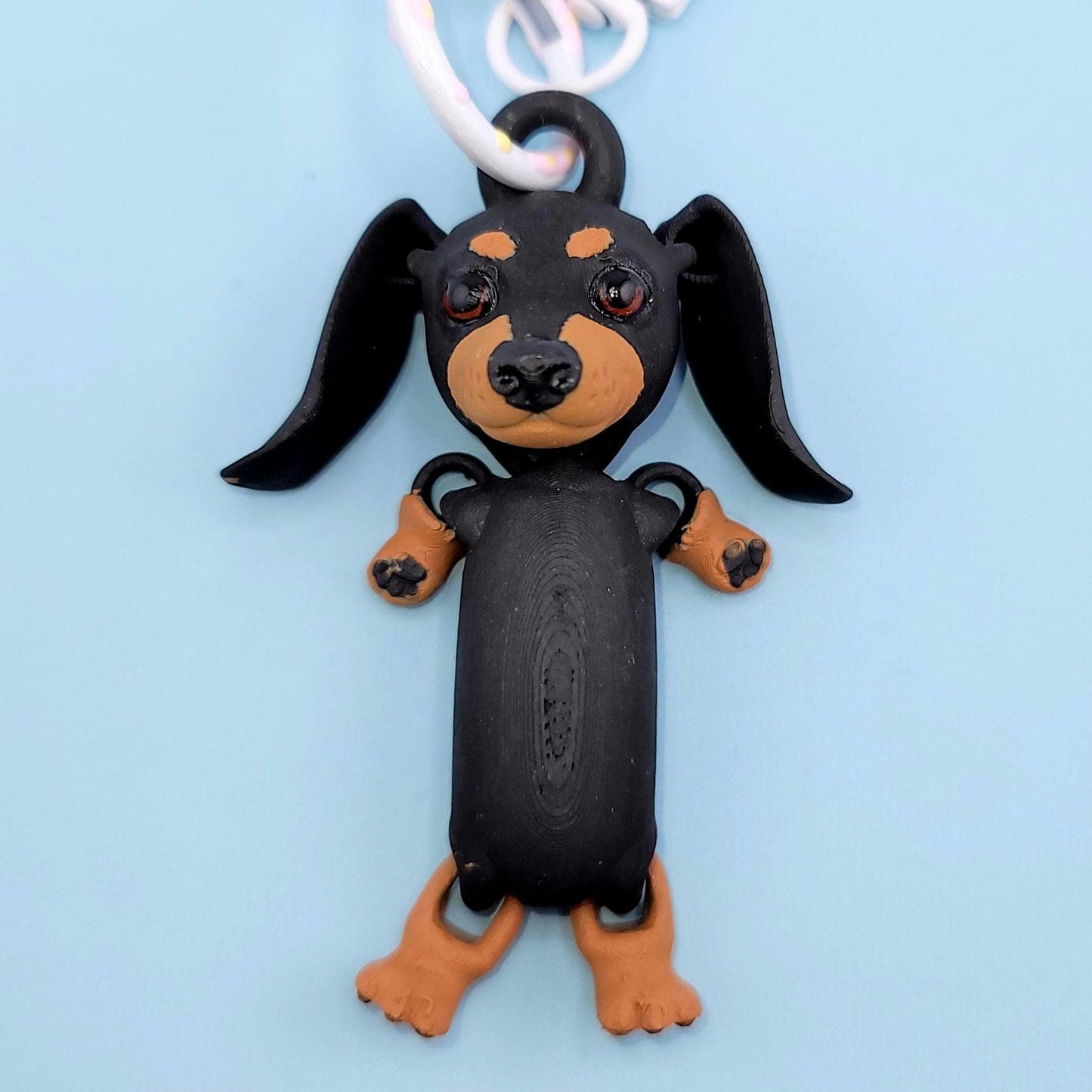 Dachshund Jiggly Keychain - One of a Kind, Original Designs, Unique Charming Keychains