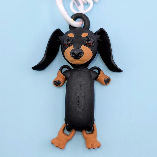 Dachshund Jiggly Keychain - One of a Kind, Original Designs, Unique Charming Keychains