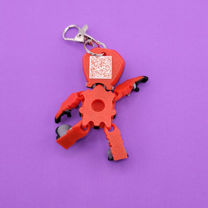 Dave the Astronaut Jiggly Keychain - One of a Kind, Original Designs, Unique Artist Made Keychains