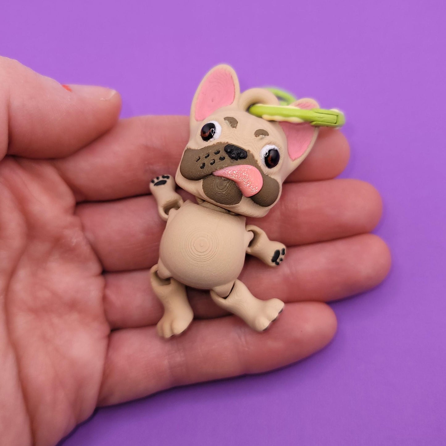 French Bulldog Jiggly Keychain - One of a Kind, Artist Designed Keychains