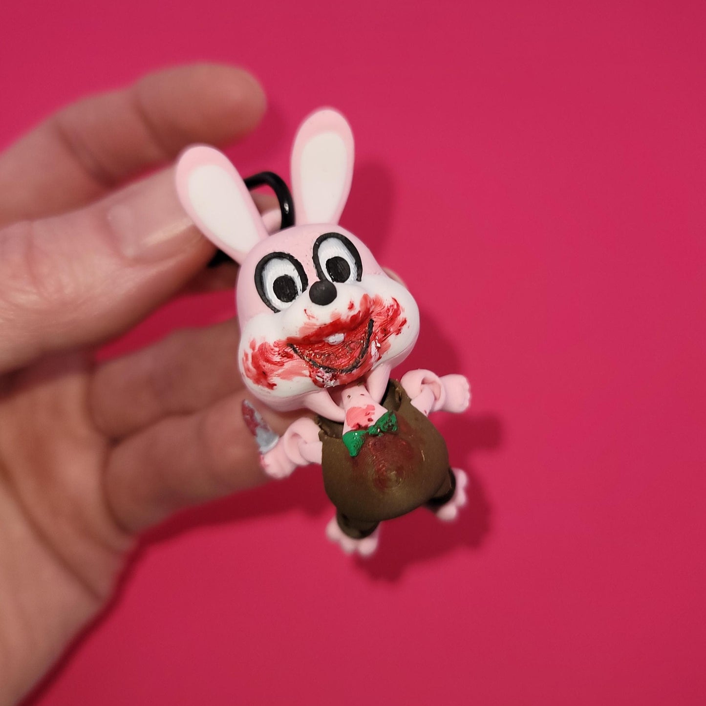 Psycho Rabbit Jiggly Keychain - One of a Kind, Artist Designed Keychains