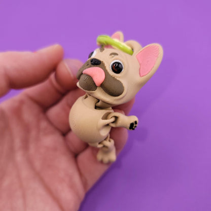 French Bulldog Jiggly Keychain - One of a Kind, Artist Designed Keychains