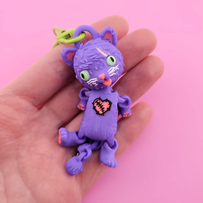 Feral Alleycat Jiggly Keychain - One of a Kind, Artist Designed Keychains