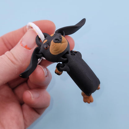 Dachshund Jiggly Keychain - One of a Kind, Original Designs, Unique Charming Keychains