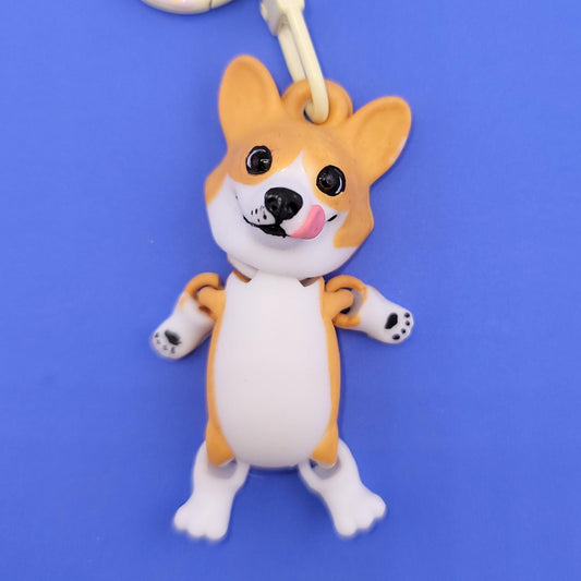 Kooky Corgi Jiggly Keychain - One of a Kind, Original Designs, Artist Made Keychains