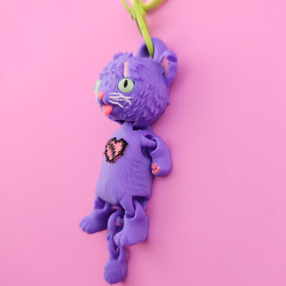 Feral Alleycat Jiggly Keychain - One of a Kind, Artist Designed Keychains